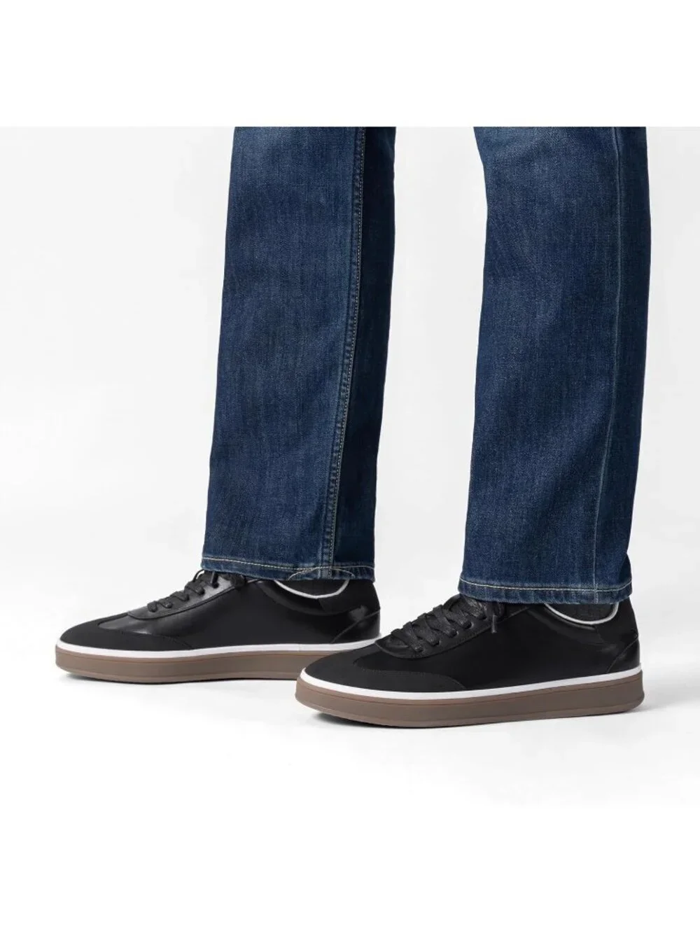 Men's Black Faux Suede Rubber Casual Comfortable Business Fashion Sneakers
